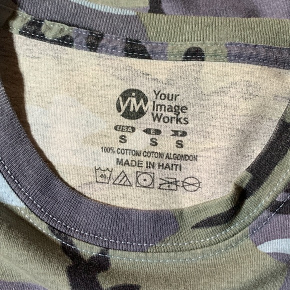 YIW-women’s blue/gray camo ‘MAKE A DIFFERENCE’ short sleeve graphic tee-shirt - Picture 5 of 9